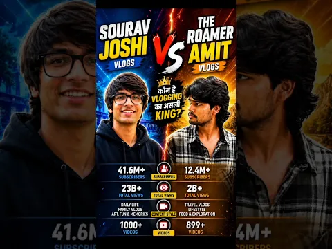 Sourav Joshi vs The Roamer Amit 😱 कौन है Vlogging का असली King?#shorts#comparison#anniqueen#ytshorts