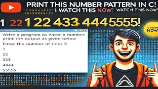 C Programming Tutorial Print a Number Pattern Using Loops