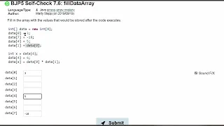 Java Practice It Self-Check 7 6 fillDataArray arrays array mystery array basics