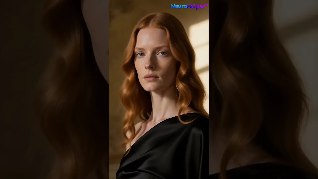 Fashion campaign experiment featuring an elegant fictional model