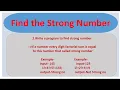 Write a program to find Strong number in java Interview Ques