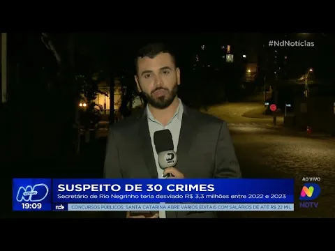 Suspeito de 30 crimes: secretário de Rio Negrinho teria desviado R$ 3,3 milhões entre 2022 e 2023