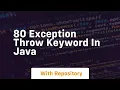 80 exception throw keyword in java