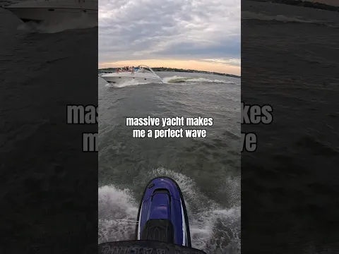 jumping yacht waves on jetski #sendit #jetski #yamaha #2stroke #shorts #lakelife #fullsend