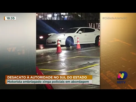 Desacato à autoridade: Motorista embriagado xinga policiais durante abordagem em Criciúma