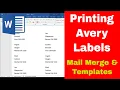How to Print Avery Labels in Microsoft Word Settings Mail Merge Templates