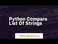 python compare list of strings