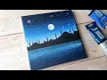 Ramadan Mubarak Night sky mosque painting acrylic painting ideas for beginners