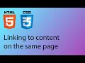 HTML CSS 2020 Tutorial 27 - Linking to content on the same page
