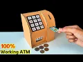 Download Lagu How to make a Simple ATM machine | card board easy atm machine , mini coin bank making