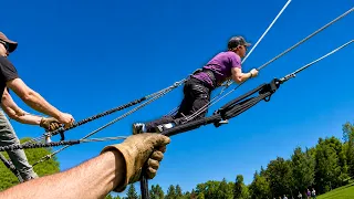 We Launched Travis Pastrana from a Human Slingshot