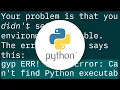 Running Python on Windows for Node js dependencies