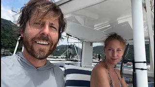Becalmed & our engines keep breaking on 7 day passage to Borneo