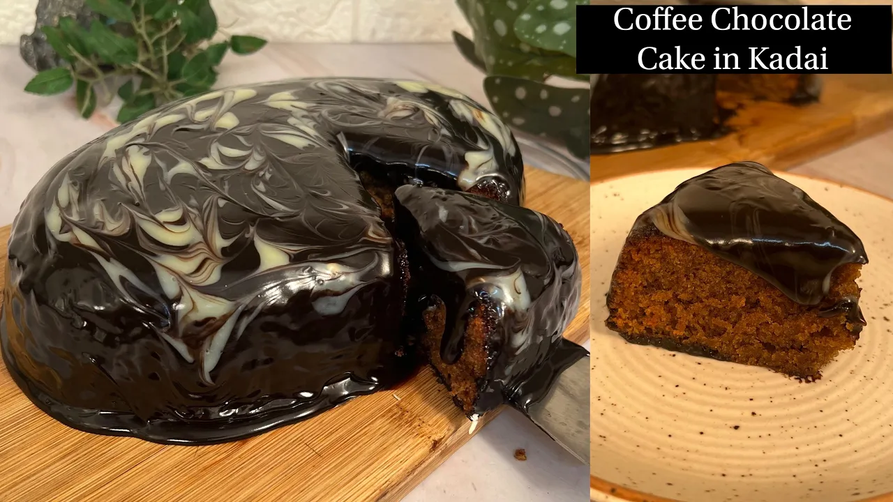 Most Amazing Coffee Chocolate Cake In Kadai   No OVen, No Eggs Coffee Cake with Chocolate Ganache