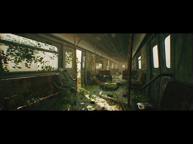 Ingame Abandoned Train inspired by The Last Of Us 2 Unreal Engine 4.26.2 RTXON