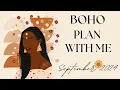 Plan with Me For September Digital Planner Modern Boho Stickers in Samsung Notes