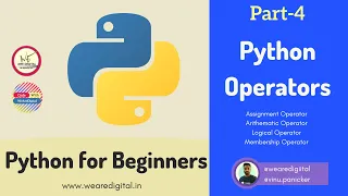 Python for Begineers Part-4 Operators in Python Learn Python in Hindi Easy tutorial