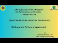 Dictionary-1 Python programming SNS Institutions