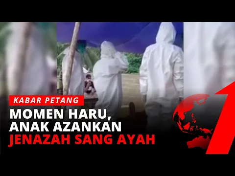 Pilu! Seorang Bocah Adzankan Orang Tuanya yang Meninggal Karena Covid-19