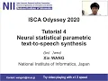 Speaker Odyssey 2020 Tutorial Neural statistical parametric speech synthesis