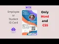 How to design ID card Using Html and CSS Card Tutorials 2020