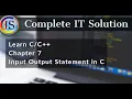 Lesson 7 Input Output Statement in C printf and scanf function in C
