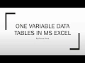 How to Use a One Variable Data Table With a Chart in MS Excel