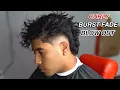 BLOW OUT BURST FADE ON CURLY HAIR BARBER TUTORIAL