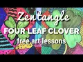 How To Draw a Patterned Four Leaf Clover - St Patrick s Day Art
