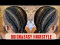 How to do simple 4 big men braids Cornrows