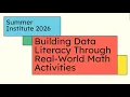 8D Building Data Literacy Through Real-World Math Activities