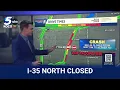 Crash involving trooper shuts down northbound I-35 in Oklahoma City