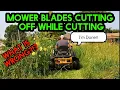 Mower blades cut off while mowing PTO switch or clutch