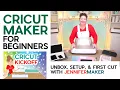 Cricut Maker for Beginners Unboxing Setup First Cut Cricut Kickoff Lesson 1