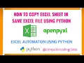 How to Copy Excel Sheet in Same Excel File using Python Excel Automation using Python