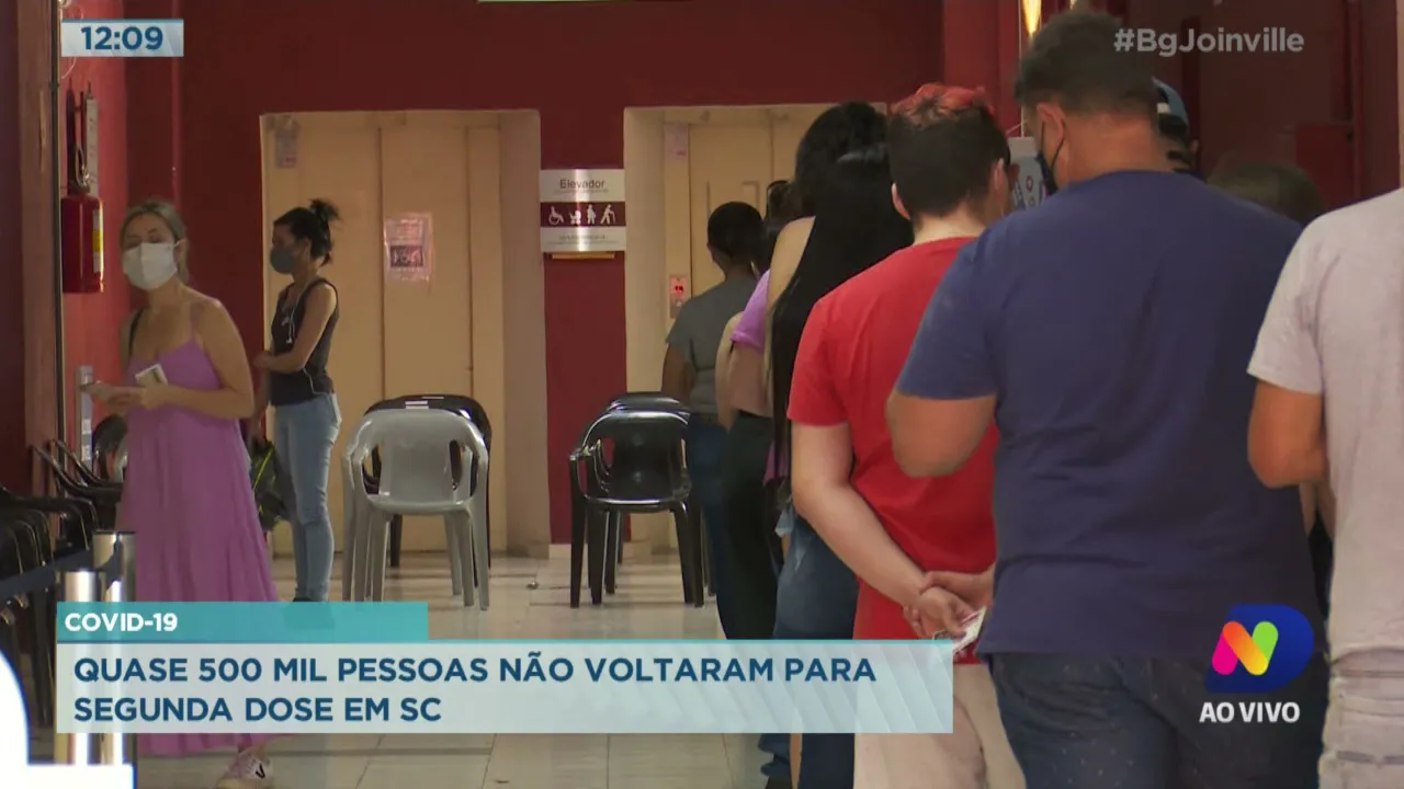 Covid-19: Quase 500 mil pessoas não voltaram para tomar a segunda dose em Santa Catarina