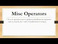 Misc Operators-C Language-Tamil