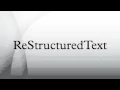 ReStructuredText