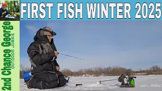 First Ice Fishing Catch of 2025 Winter Magic Begins Cedar lake MN Rice County