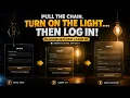 Pull the Chain Turn on the Light Then Log In Glassmorphism Login UI with Sound Effects