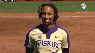 Softball Amirah Milloy talks back-to-back weekend sweeps 90 s Day music at Husky Softball Stadium