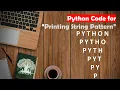 Learn Python in Tamil How to print Pattern With Strings GURUKULA TAMIL