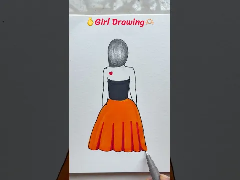 😍 How to Draw a Cute Girl Easily 💕| Step-by-Step #Shorts #Drawing
