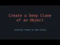Deep Clone Object