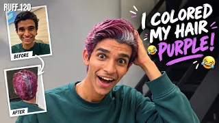 SURPRISING EVERYONE WITH MY NEW HAIR COLOR! 😂💜 | RUFF 120