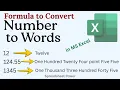 Formula to Convert Number to Words in Excel