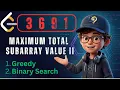 LeetCode 3691 Maximum Total Subarray Value II 2 Ways Greedy Binary Search - Sliding Window