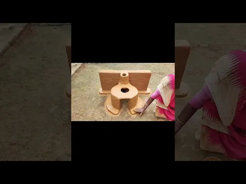 Handmade mud and brick stove || Beautiful traditional chulha construction #shorts