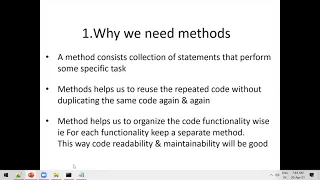 Core Java - Live Session 4 Methods