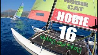 HOBIE 16 Solo tacking and gybing practice  Multicam, multi boat